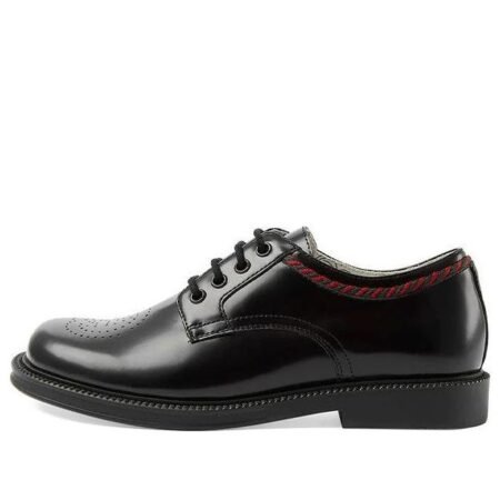 (GS) Gucci Perforated-Logo Lace-Up Shoes 'Black' 603718-D73O0-1060