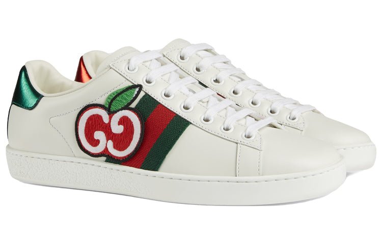 (WMNS) Gucci Ace Low 'GG Apple Patch - White' 611377-DOPE0-9064 - Image 2