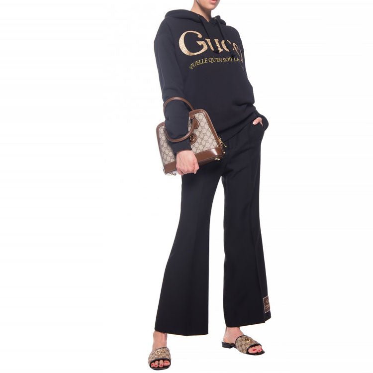 (WMNS) Gucci Gold Logo autumn Black 615061-XJCK5-1082 - Image 2