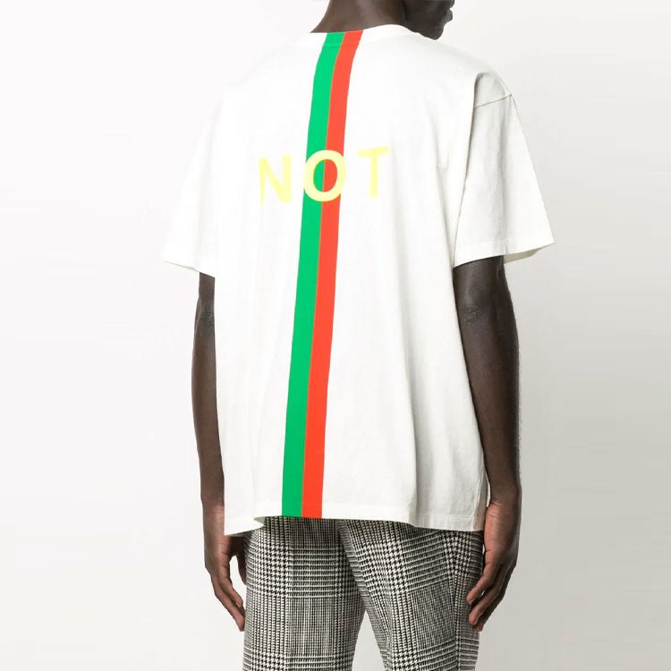 Men's Gucci Fake/Not Alphabet Printing Large Short Sleeve White T-Shirt 616036-XJCXX-9095 - Image 4