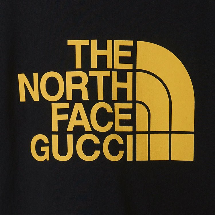 Men's Gucci x THE NORTH FACE Crossover Alphabet Logo Printing Loose Round Neck Short Sleeve Black T-Shirt 616036-XJDCL-1131 - Image 6