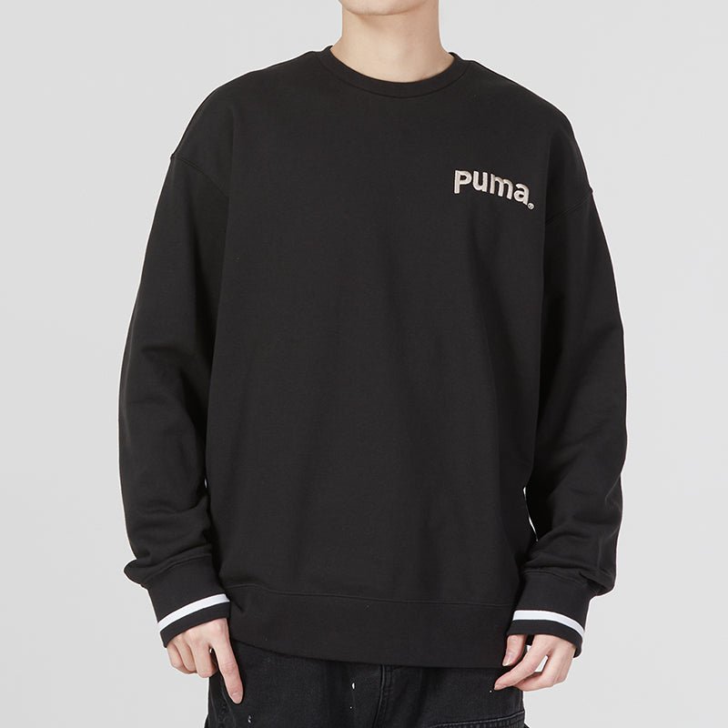 PUMA Team Crew Tr Logo Sweater 'Black' 620614-01 - Image 3