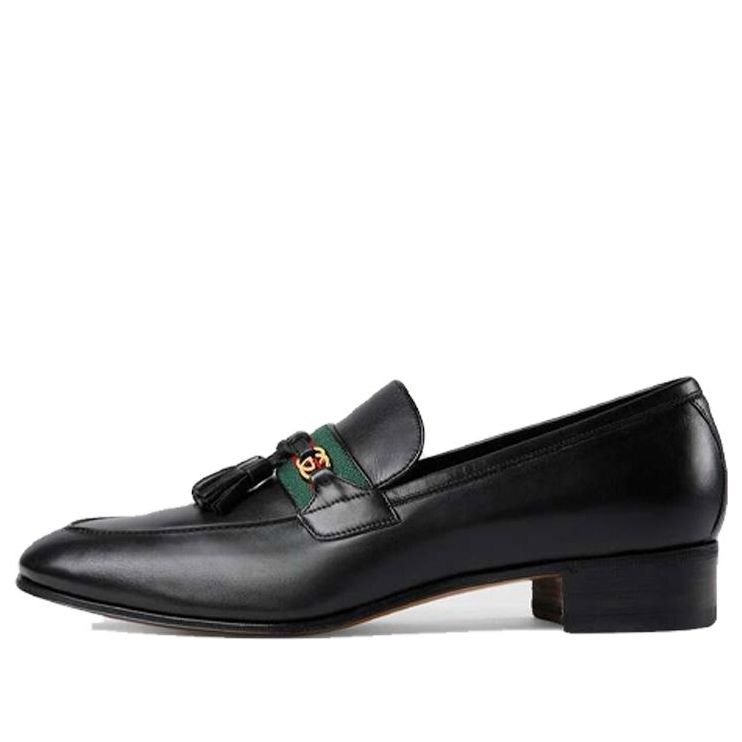 Gucci Interlocking G Tassel Leather Loafers 'Black' 624720-1W610-1066