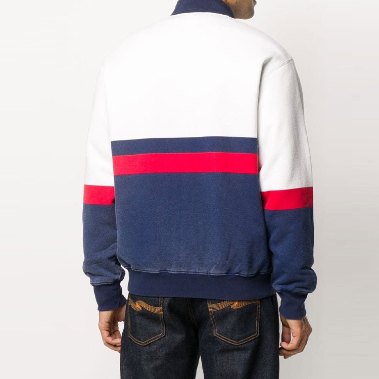 Gucci Web Detail Panelled Zip-Up Cardigan 'White Blue' 625402-XJCOD-9059 - Image 4