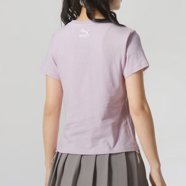 (WMNS) PUMA Logo T-Shirt 'Pink' 626865-60 - Image 3