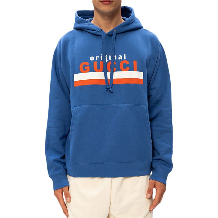 Gucci Original Printing Logo hooded Long Sleeves Blue 626989-XJCOR-4370 - Image 2