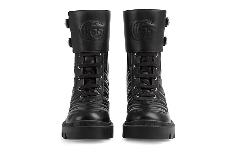 (WMNS) Gucci Frances Interlocking G Combat Boots 'Black' 628855-DH7A0-1000 - Image 4
