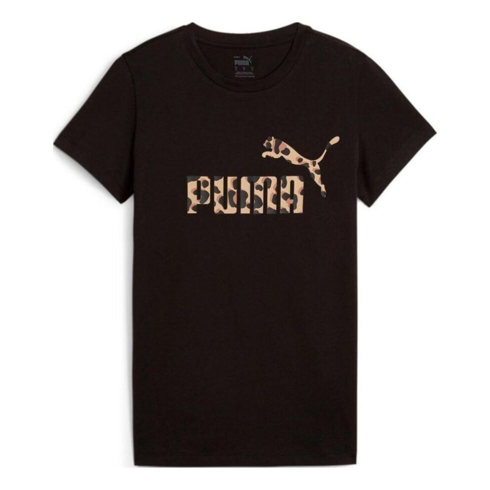 (WMNS) PUMA Camouflage Logo T-shirt 'Black' 630856-01