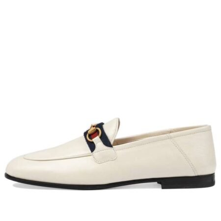 (WMNS) Gucci Loafer With Web 'White Leather' 631619-CQXM0-9065
