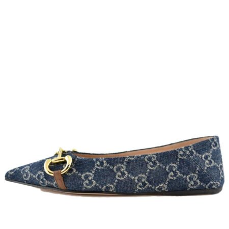 (WMNS) Gucci Denim Ballet Flat With Horsebit 'Blue' 635101-2KQ80-4462