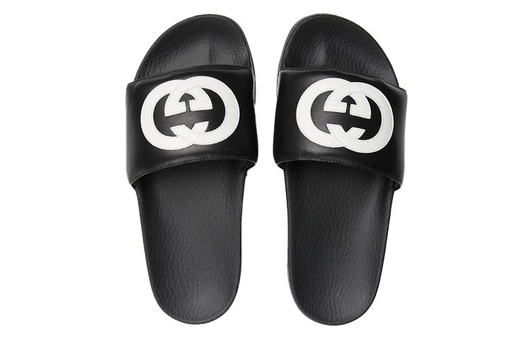(WMNS) Gucci Interlock Double g Soft Sole Cozy Flat Heel Fashion Black Sandals 645770-0R0F0-1071 - Image 4