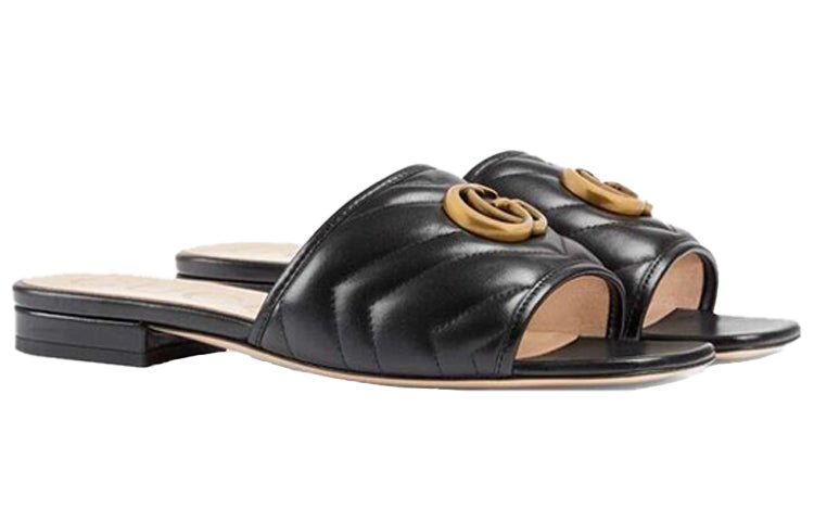 (WMNS) Gucci Double g Slippers Black 646169-BKO60-1000 - Image 2