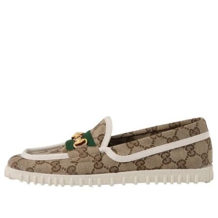 (WMNS) Gucci Driver With Horsebit Web 'Beige' 655468-2HK70-9794