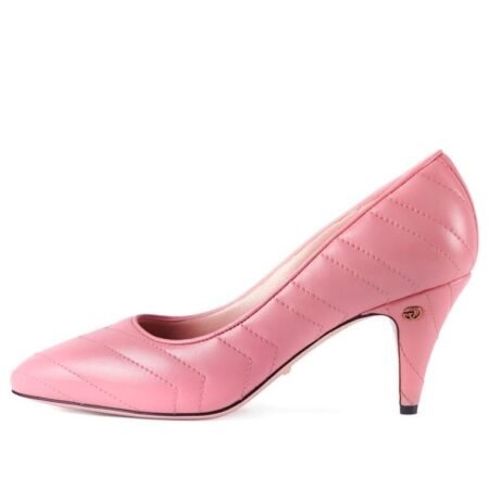 (WMNS) Gucci Nappa Matelasse Marmont Mid Heel Pumps 'Wild Rose' 658673-BKO00-5815
