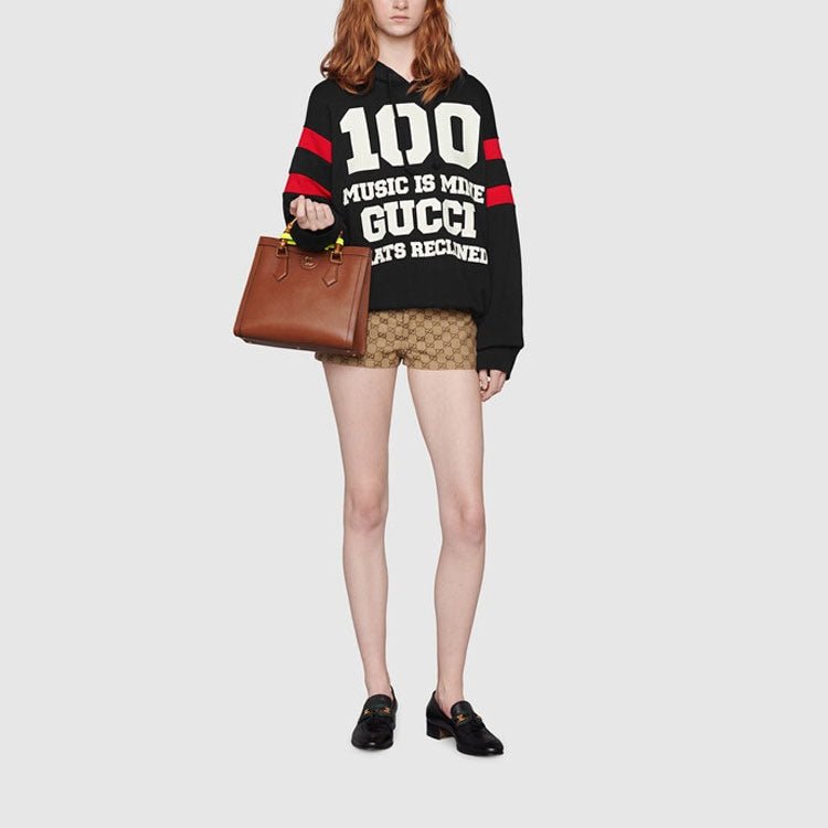 (WMNS) Gucci 100 Cotton Hoodie 'Black' 660282-XJDW6-1152 - Image 3