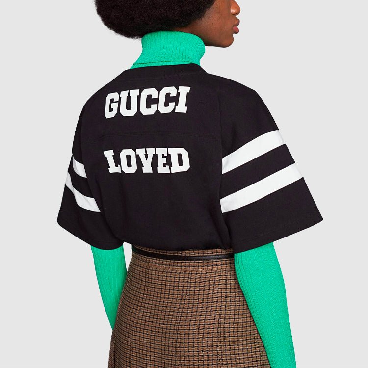 Gucci SS21 1921 Series Alphabet Printing Casual Short Sleeve Black 660744-XJDKK-1289 - Image 7