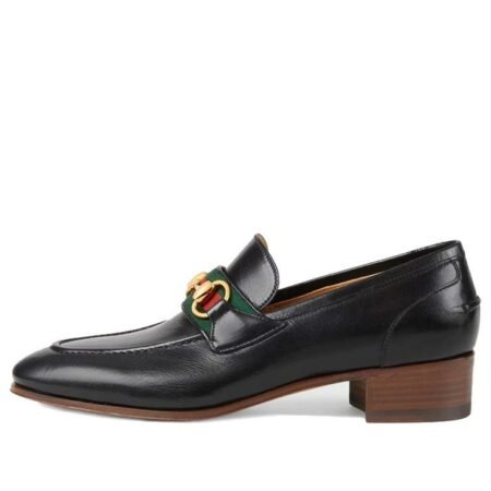 (WMNS) Gucci Loafer With Horsebit And Web 'Black' 660819-0G0P0-1060