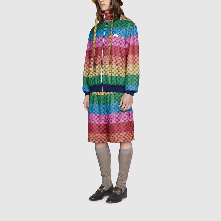 Gucci SS21 Multicolor Double G Alphabet Pattern Lacing Knit Shorts 661176-XJDLP-4206 - Image 2