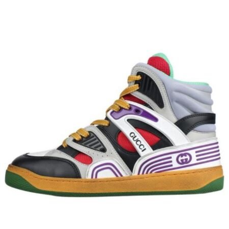 (WMNS) Gucci Basket High 'Black White Purple' 661312-2SH90-1072