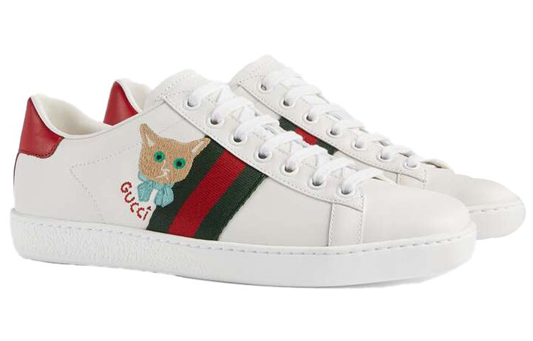 (WMNS) Gucci Ace Series CAT Embroidered Shoes/Sneakers White Red 664142-1XG60-9065 - Image 2