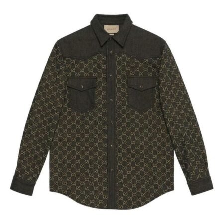 Gucci GG Jacquard Denim Shirt 'Black' 669613-XDBUF-1289