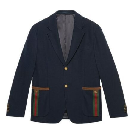 Gucci Cotton Jersey Jacket With Web 'Blue' 673264-Z8AR0-4433