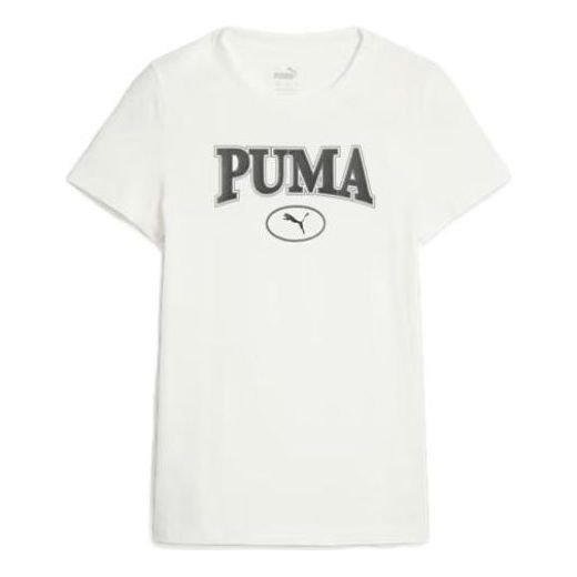 (GS) PUMA SQUAD Youth Graphic Tee 'Warm White' 676441-65