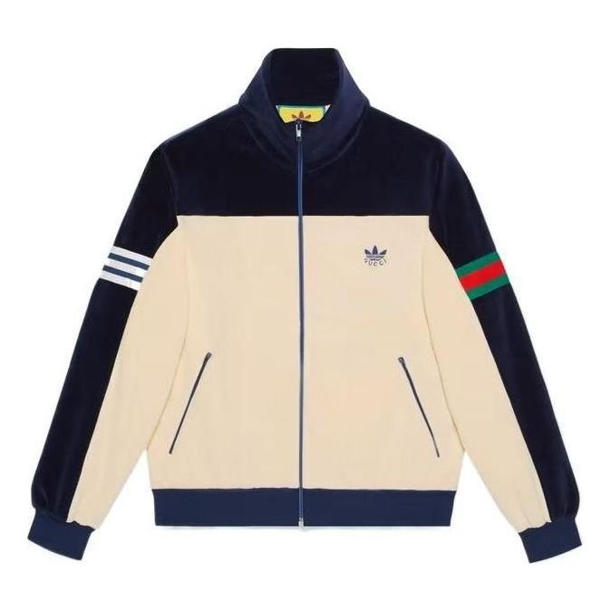 Gucci x adidas Chenille Zip-Up Jacket 'Beige Blue' 692110-XJEK0-8004