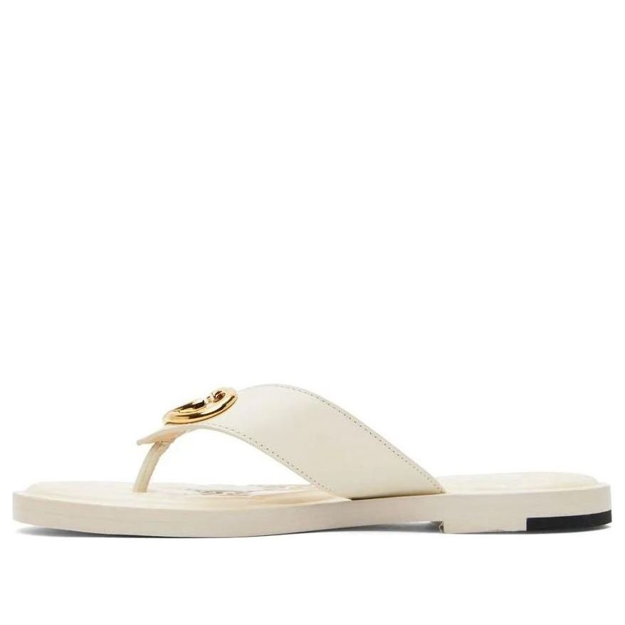 (WMNS) Gucci Interlocking G Thong Sandal 'White Leather' 695207-A3N00-9022