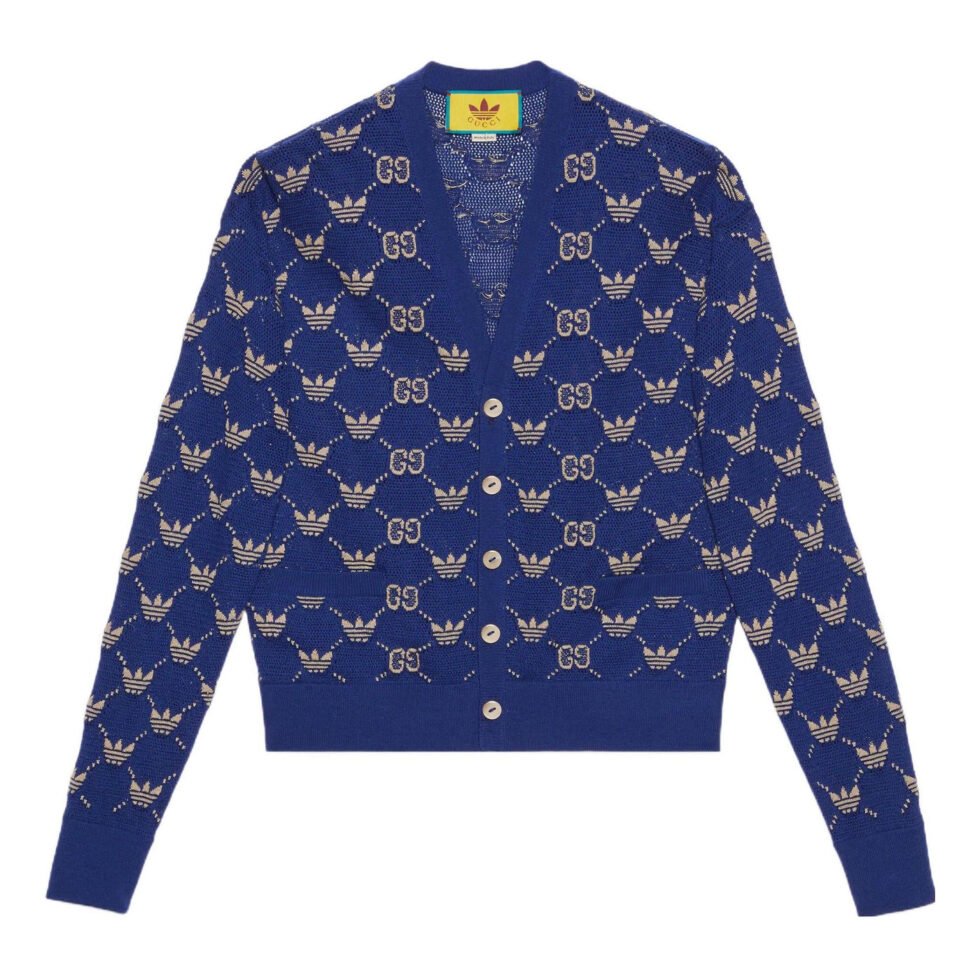 Gucci x adidas GG Trefoil Cardigan 'Blue' 700474-XKCD0-4753