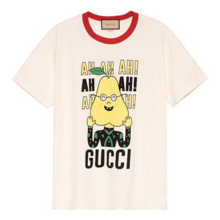 Gucci X Pablo Delcielo Pear Print Cotton T-shirt 'White' 703439XJEIY9095