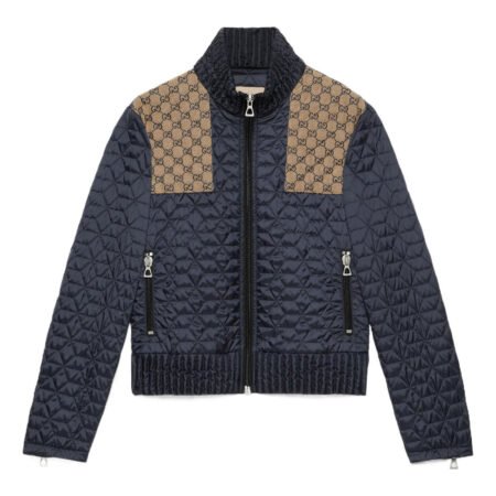 Gucci Quilted Jacket with GG Fabric Detail 'Beige Blue' 715540-ZAKY4-4433