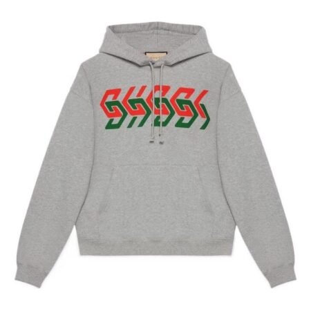 Gucci GUCCI Chain Print Hooded Sweatshirt 'Grey' 715911-XJEUM-1097
