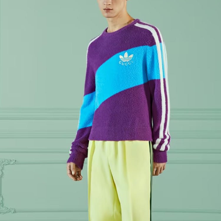 Gucci x adidas Wool Sweater 'Purple Light Blue' 723092-XKCTZ-5998 - Image 4