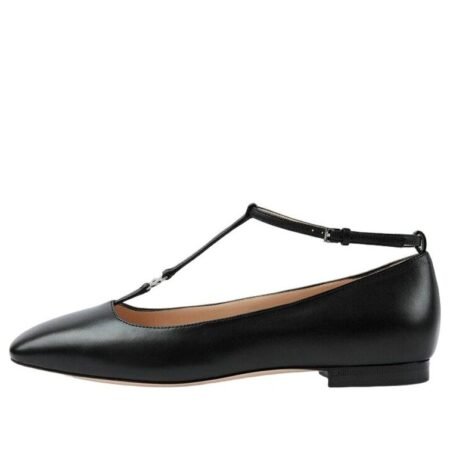 (WMNS) Gucci Monogram Leather Ballet Flats 'Black' 723449-BKO00-1000