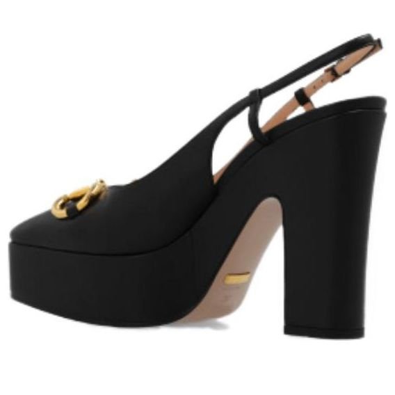 (WMNS) Gucci High heel pump with Horsebit 'Black Leather' 723837-BKO00-1000