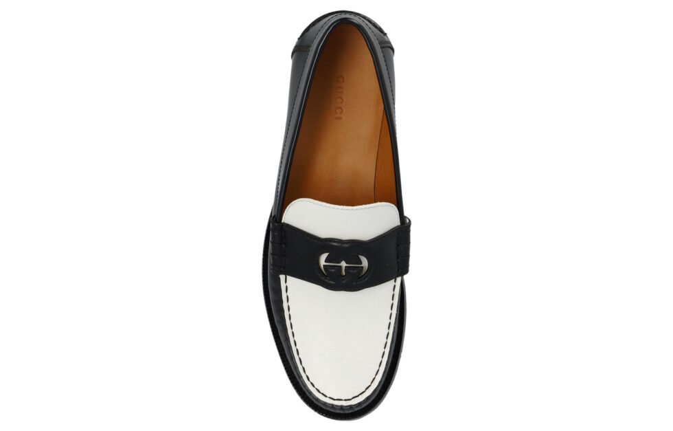 (WMNS) Gucci Interlocking G Loafer 'Black White Leather' 738676-AABXZ-1045 - Image 4