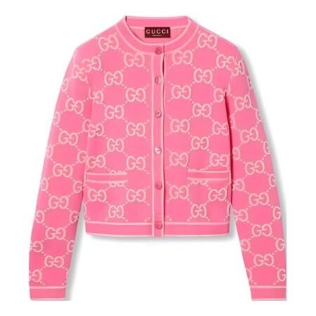 (WMNS) Gucci GG Cotton Jacquard Cardigan 'Pink' 743319-XKD28-5447
