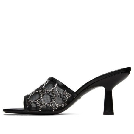 (WMNS) Gucci GG Mid-Heel Slide Sandal 'Black' 747245-F13B0-1000