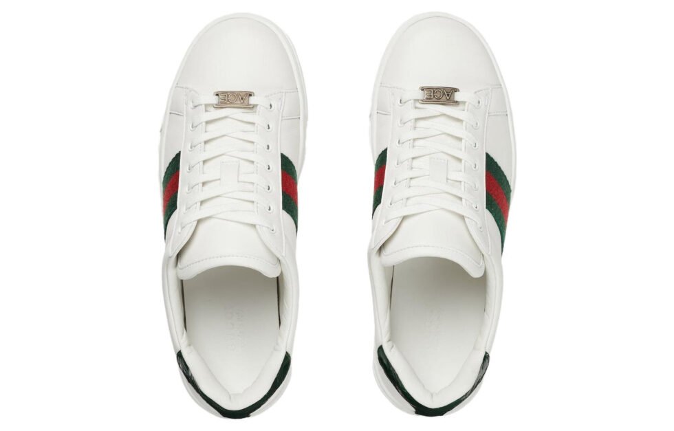 (WMNS) Gucci Ace Leather Sneakers 'White Green Red' 757943-AACAG-9055 - Image 3