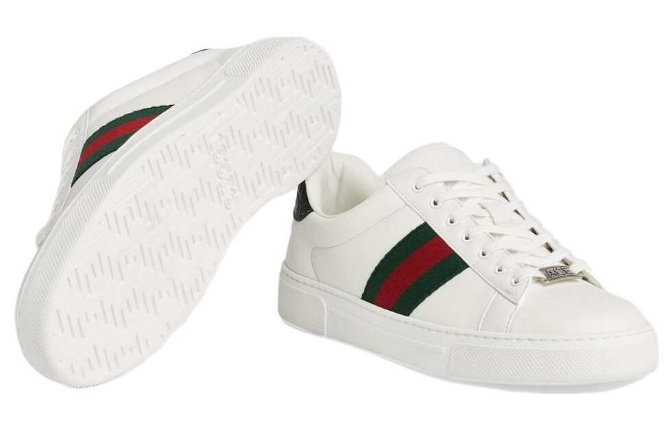 (WMNS) Gucci Ace Leather Sneakers 'White Green Red' 757943-AACAG-9055 - Image 5