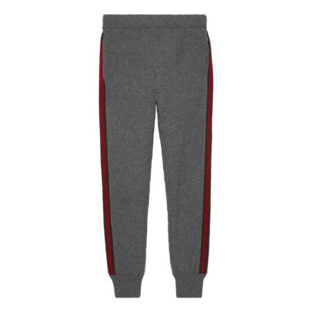 Gucci Wool Cashmere Pants With Web 'Grey' 758113-XKDH3-1160