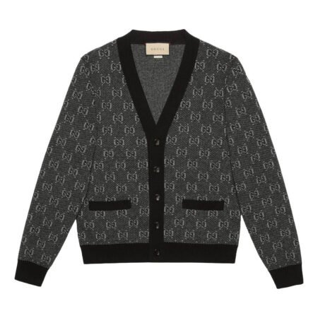 Gucci GG Wool Jacquard Cardigan 'Grey Black' 761550-XKDK5-1230
