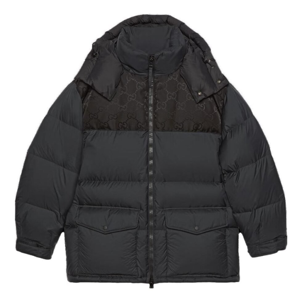 Gucci Nylon Down Jacket With GG Inserts 'Black' 762558-Z8BNG-1000