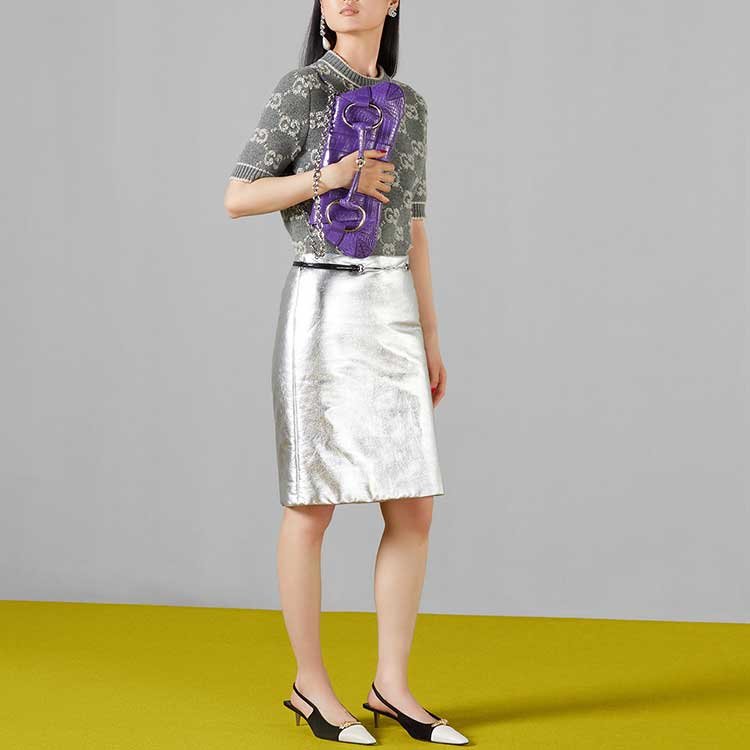 (WMNS) Gucci GG Wool Boucl Jacquard Top 'Grey Ivory' 770059-XKCNA-1130 - Image 3
