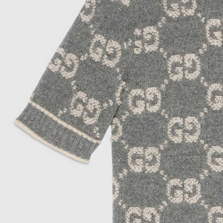 (WMNS) Gucci GG Wool Boucl Jacquard Top 'Grey Ivory' 770059-XKCNA-1130 - Image 6