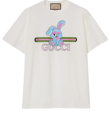 (WMNS) Gucci Cotton Jersey Printed T-Shirt 'Off White' 776596-XJGHQ-9095