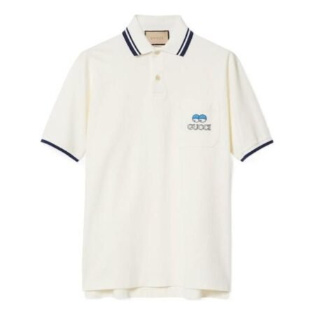 Gucci Cotton Piquet Polo T-Shirt With Embroidery 'Off white' 782696-XJGH3-9733