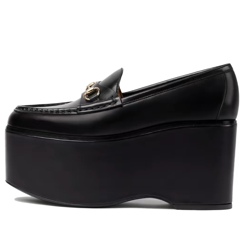 (WMNS) Gucci Horsebit Platform Loafer 'Black' 782808-AADCW-1000