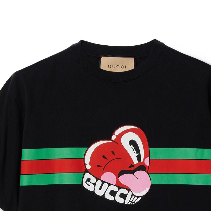 Gucci Graphic Cotton T-shirt 'Black' 785345-XJGIJ-1868 - Image 3